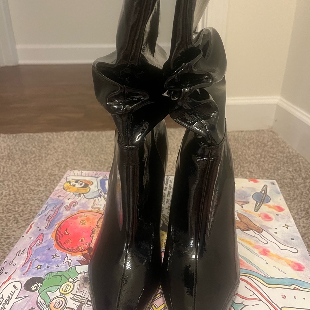 Jeffrey Campbell Glossy Black Heeled Boots